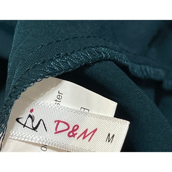 D&M Satin Slip Dress Draped Front Cami Green Bias Cut M Medium - Picture 6 of 7